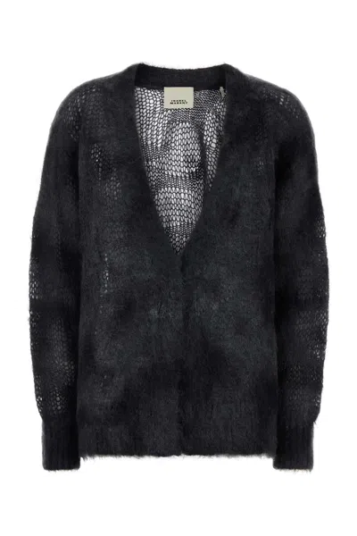 Isabel Marant Mylene Cardigan In Spray-effect Kid Mohair And Wool In Black