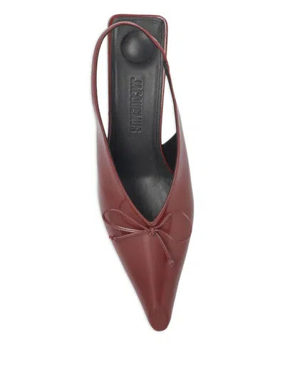 Jacquemus The "cubisto" Slingbacks In Burgundy