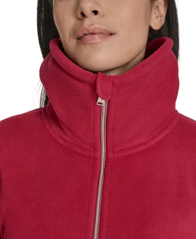 Calvin Klein Women's Active Tech Fleece Mock-neck Jacket In Red