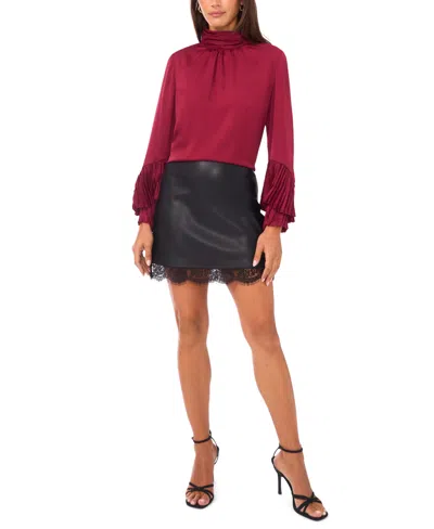 Vince Camuto Women's Ruffle Long Sleeve Top In Purple