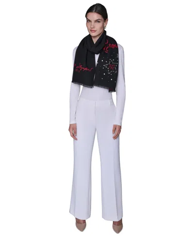 Karl Lagerfeld Women's 2-piece L'amour Muffler And Star Power Beanie Gift Set In Red