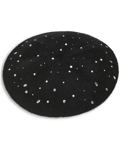 Karl Lagerfeld Paris Scattered Crystal Beret In Black