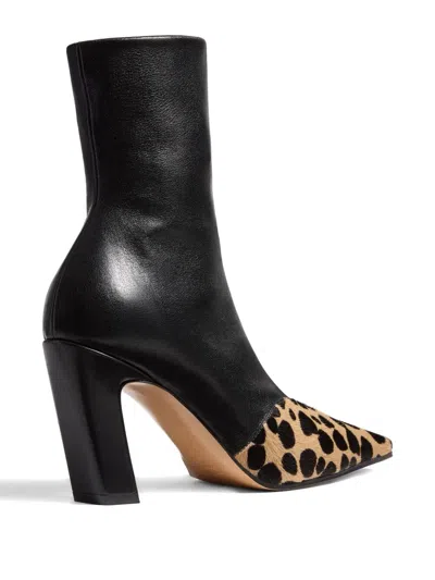 Khaite Nevada 85 Calf Hair And Leather Ankle Boots In Black