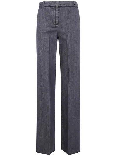 Kiltie "andrea" Wide Leg Trousers In Gray
