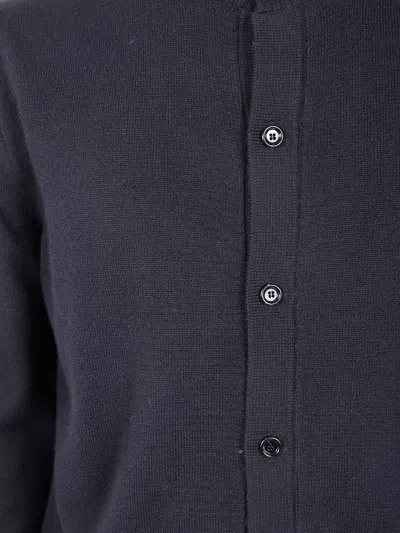 Lardini Long Sleeve Crew Neck Knit Sweater In Blue