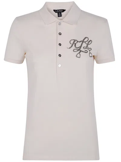 Ralph Lauren Logo-embroidered Polo Top In Gray