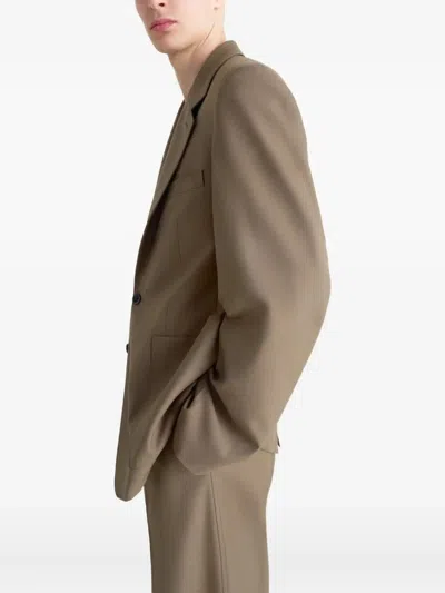 Lemaire Tailored Sb Jacket In Brown