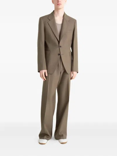 Lemaire Tailored Sb Jacket In Brown