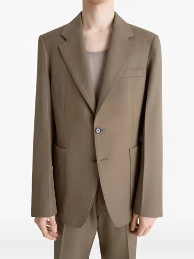 Lemaire Tailored Sb Jacket In Brown