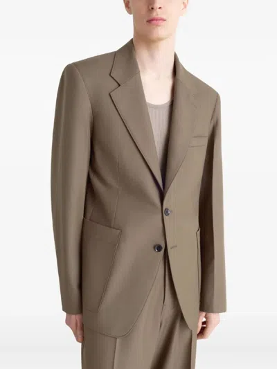 Lemaire Tailored Sb Jacket In Brown