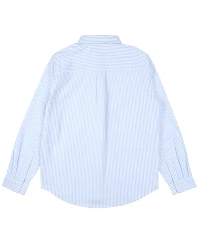 B By Brooks Brothers Big Boys Striped Woven Long Sleeve Oxford Shirt In Blue