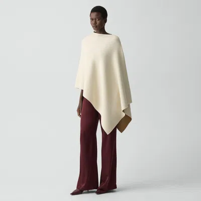Theory Reversible Draped Poncho In Felted Wool-cashmere