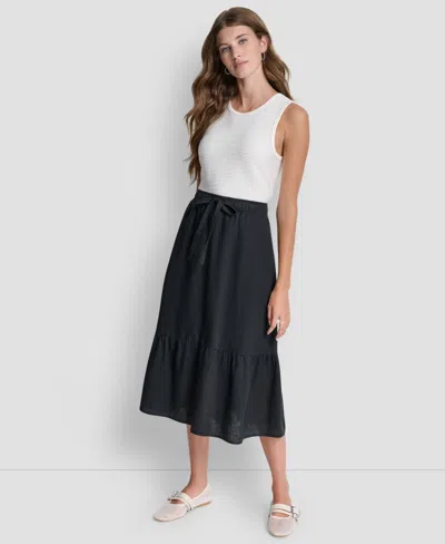 Dkny Women's A-line Pull-on Skirt In Black