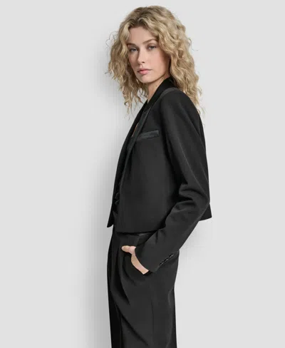 Dkny Women's Cropped Long Sleeve Jacket In Black