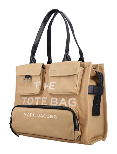 Marc Jacobs Large Canvas Tote Bag With Top Handles In Neutral