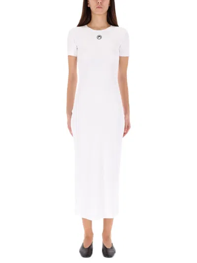 Marine Serre Midi Dress Moon In White