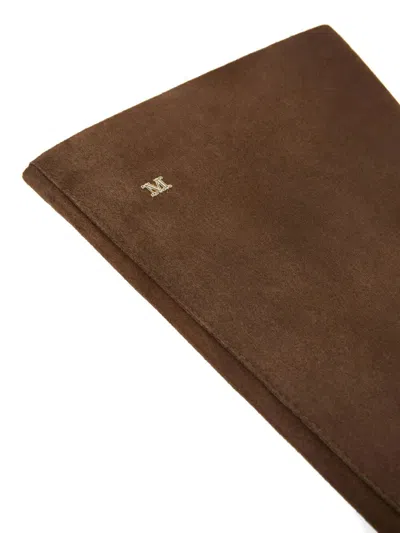 Max Mara Long Length Five-finger Gloves In Brown