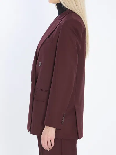 Max Mara Double-breasted Wool Blazer Jackets Bordeaux In Burgundy