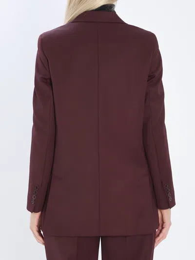 Max Mara Double-breasted Wool Blazer Jackets Bordeaux In Burgundy