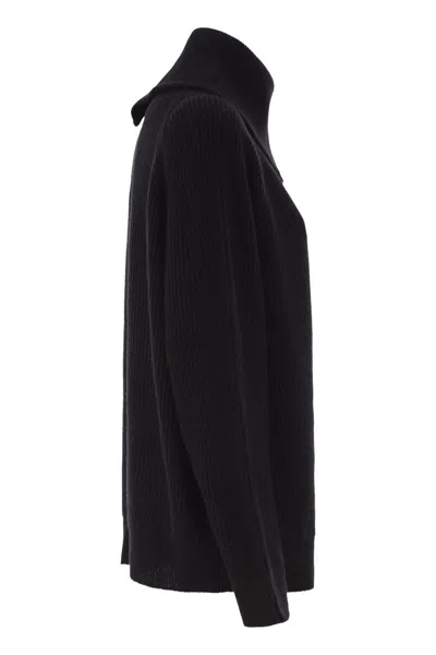 Sportmax Max Mara  Salpa - Cashmere-blend Sweater With Zip In Black