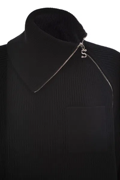 Sportmax Max Mara  Salpa - Cashmere-blend Sweater With Zip In Black
