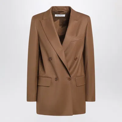 Max Mara Farad Double-breasted Wool Blazer In Brown