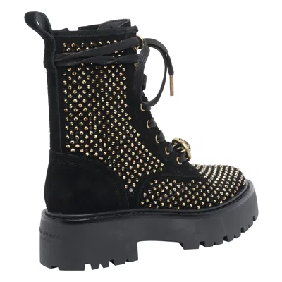 Kurt Geiger Stud-embellished Lace-up Boots In Black
