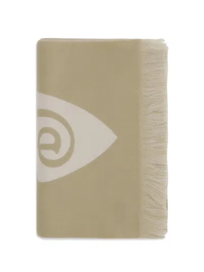 Burberry Women Logo Wool Scarf In Green