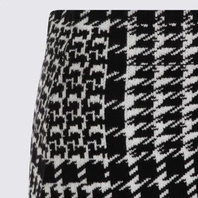 Twinset Black And White Viscose Skirt In Multi