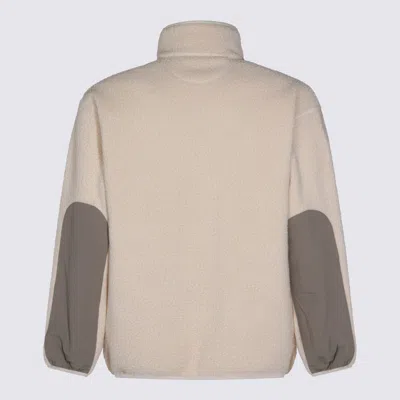 Maison Kitsuné Casual Fleece Zipped Jacket Clothing In Neutral