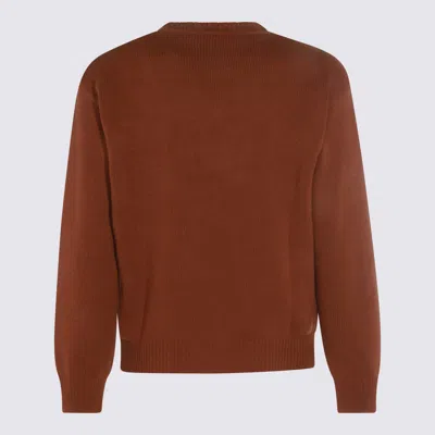 Marni Wool With Alpaca Boucle Logo Sweater In Burgundy