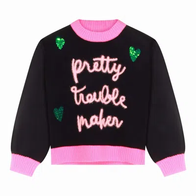 Billieblush Pink And Black Knitwear In Blue