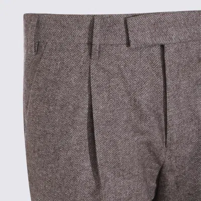 Pt Torino Relaxed Trousers With Pleated Front And Cuffs In Gray