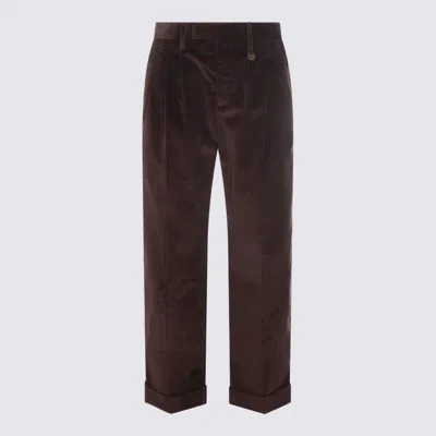 Burberry Relaxed Fit Trousers Cuffed Hem In Brown
