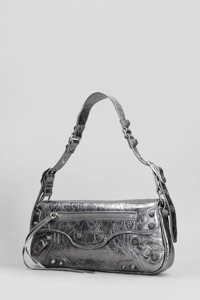 Balenciaga Le Cagole Shoulder Bag In Silver Leather In Silver