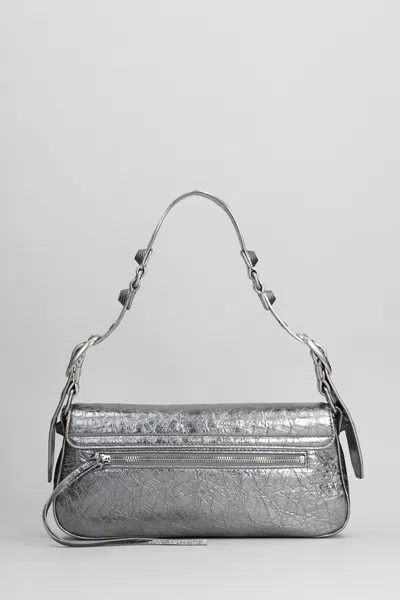 Balenciaga Le Cagole Shoulder Bag In Silver Leather In Silver