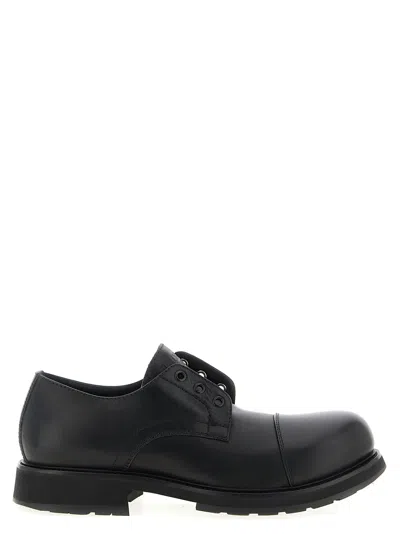 Balenciaga Black Truck Leather Derby Shoes In Black