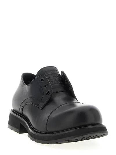 Balenciaga Black Truck Leather Derby Shoes In Black