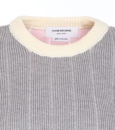 Thom Browne Merino Wool Sweater In Gray