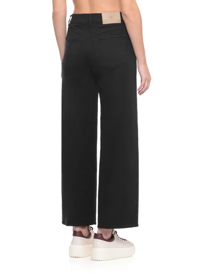 Pt Torino Straight Leg Denim Trousers With Five Pockets In Black