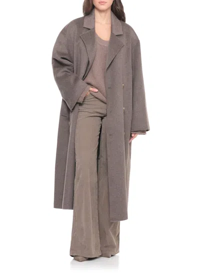 Loulou Studio Borneo Lds Coat In Brown