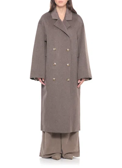 Loulou Studio Borneo Lds Coat In Brown