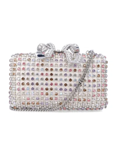 Self-portrait Crystal-embellished Clutch Bag In Multi