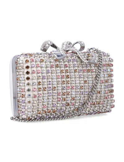 Self-portrait Crystal-embellished Clutch Bag In Multi
