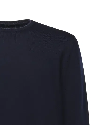 Fay Wool Crewneck Sweater In Blue