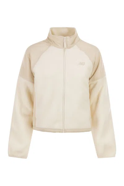 New Balance High Pile Fleece Jacket In Neutral