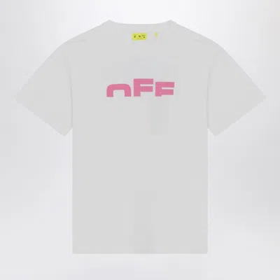 Off-white White/pink The Type Logo T-shirt In White