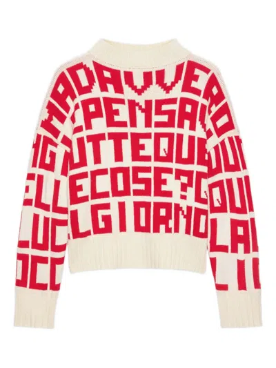 Msgm X Caterina Frongia Long-sleeve Sweater In Neutral