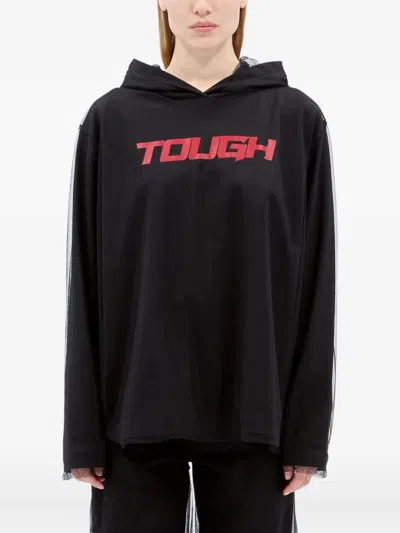 Msgm Long-sleeve Hoodie In Black