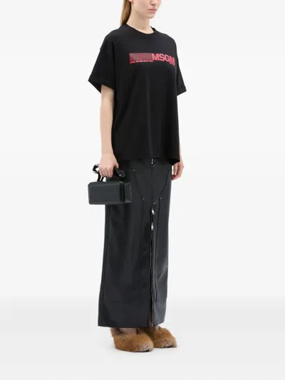 Msgm Logo-detail T-shirt In Black